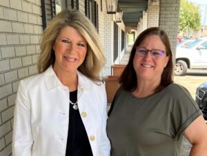 Jan Swift and Donielle Watkins at taping of Discover Lafayette podcast