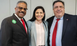 Jules Edwards, Roya Boustany and Toby Aguillard at Lafayette Parish Bar Association Forum